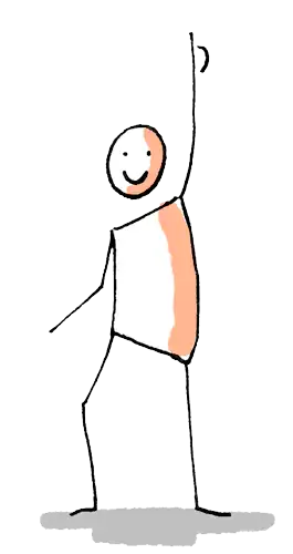 Picto entrepreneur heureux et aligné avec ses prix de vente